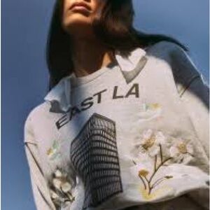 7 For All Mankind Gray Graphic Women's Sweater